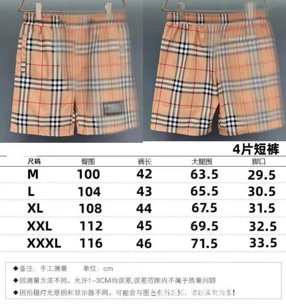 Burberry Classic Check Print Shorts Beige Multicolor Shorts - 1