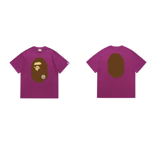A Bathing Ape Classic Ape Head Logo T-Shirt Purple - 1