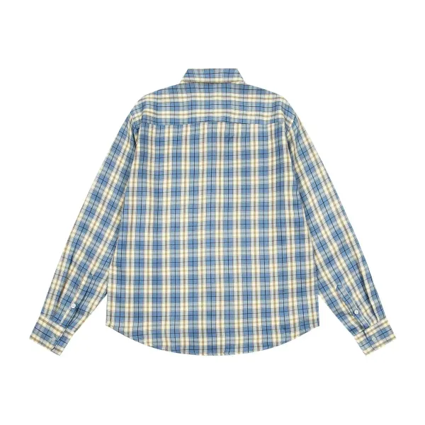 Stüssy Original Design Blue Beige Check Shirt - 4