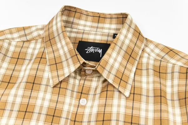 Stüssy Original Design Blue Beige Check Shirt - 7