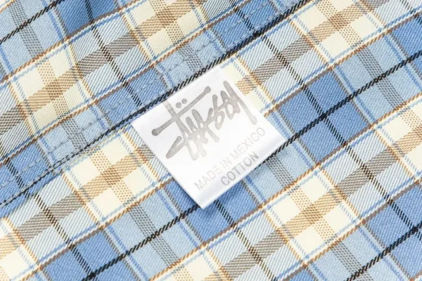 Stüssy Original Design Blue Beige Check Shirt - 10