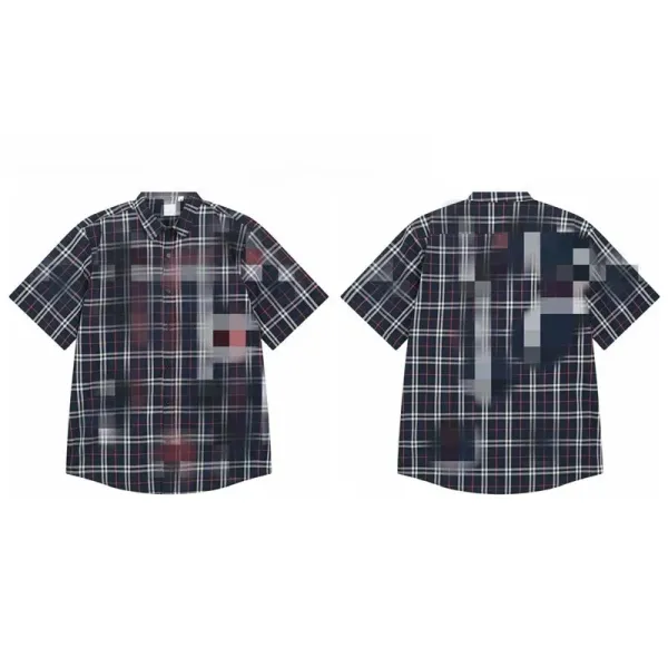 Design Short-Sleeve Plaid Shirt Multicolor - 1