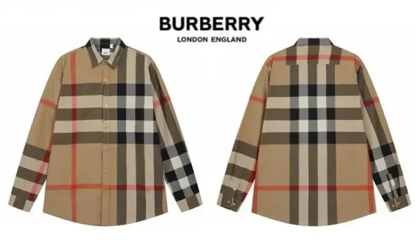 Burberry Classic Check Shirt Navy Red Gray - 4