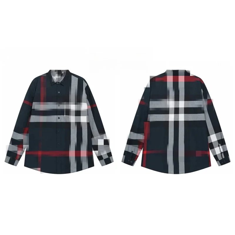 Burberry Classic Check Shirt Navy Red Gray - 1