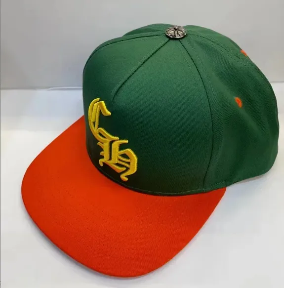 Chrome Hearts x Custom Snapback Cap Green and Orange Baseball Cap - 1