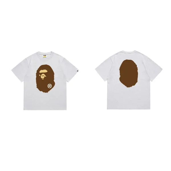 A Bathing Ape Classic Ape Head Graphic T-Shirt Gray - 1