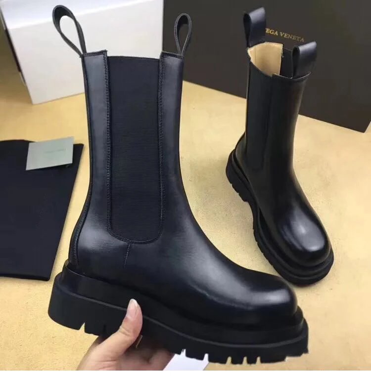 Black Chunky Sole Chelsea Boots - 26