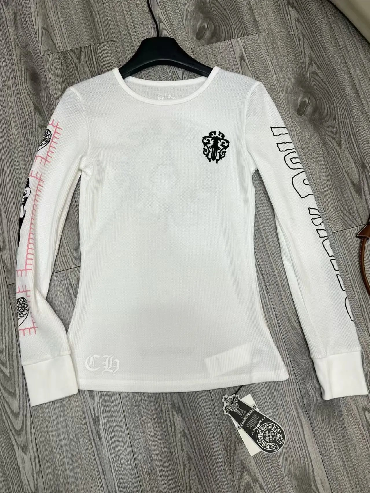 Chrome Hearts Long Sleeve Tee White Graphic Print Top - 5