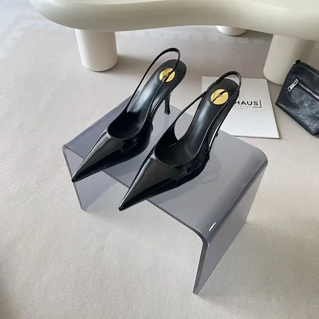 Unbranded High Heels Patent Pointed-Toe Slingback Stiletto product detail image 5