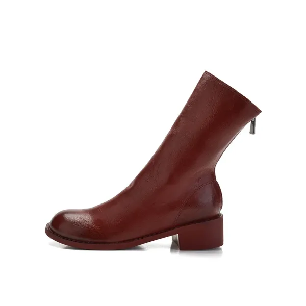 Maison Margiela Tabi Ankle Boot Burgundy Leather Boots - 1