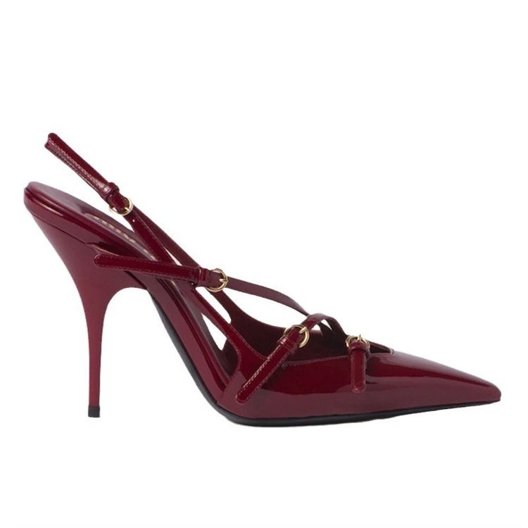 Unbranded High Heels Pointed-Toe Slingback with Strappy Buckle Details image 4