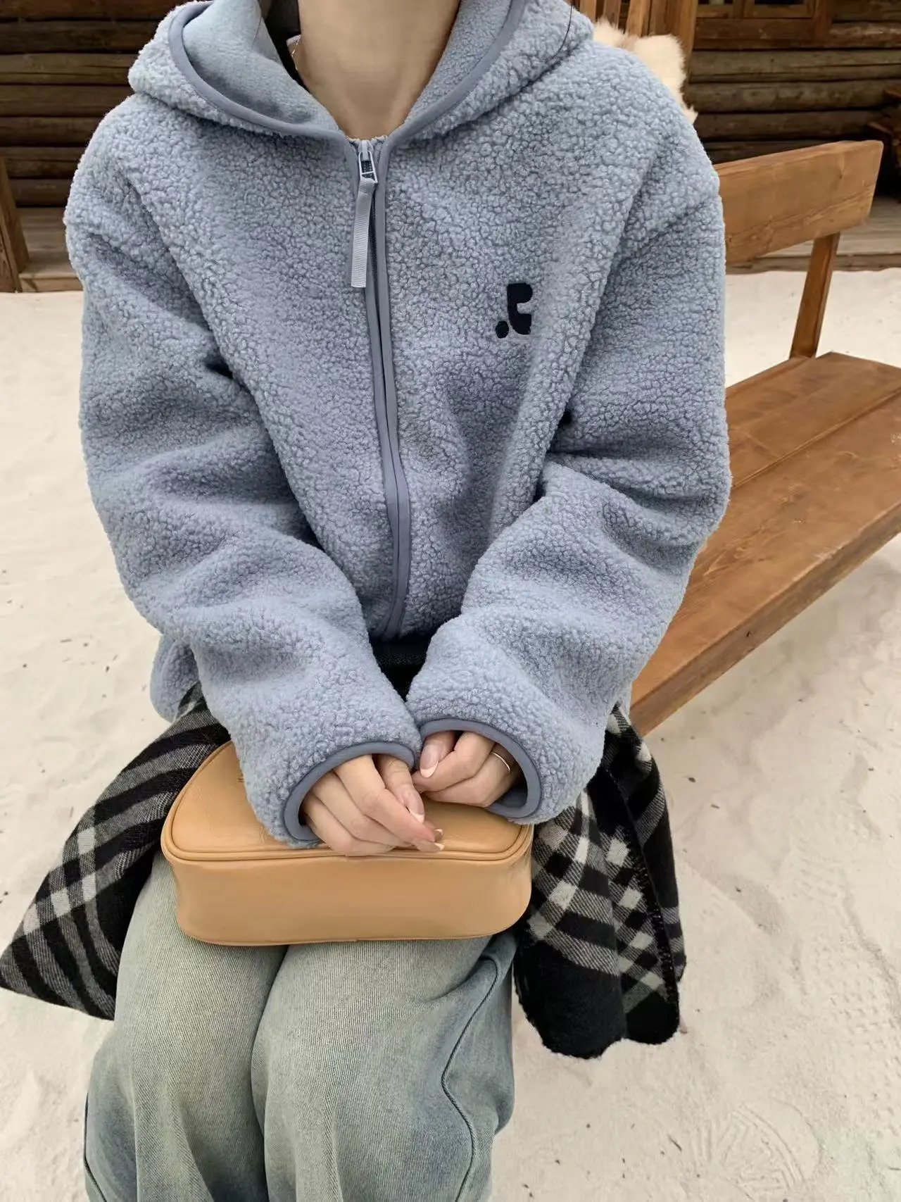 GRA Fleece Hoodie Beige Outerwear - 28