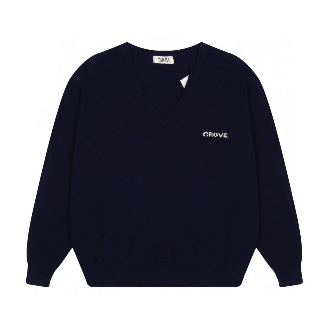 Grove V-Neck Knit Sweater Light Blue - 7