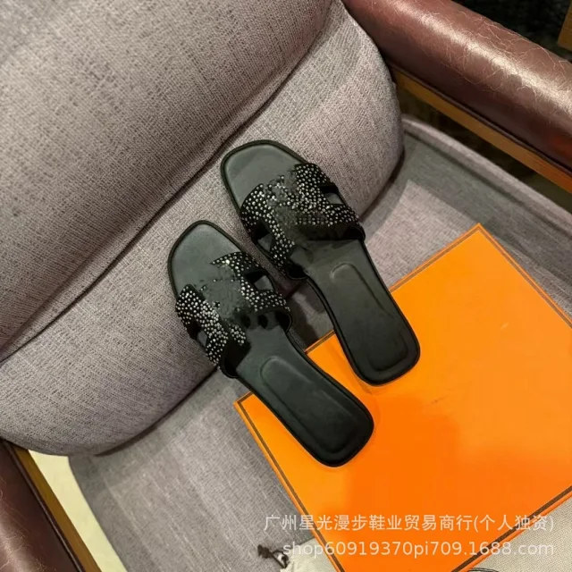 Unbranded Slippers Rhinestone H-Strap Slides product detail image 18