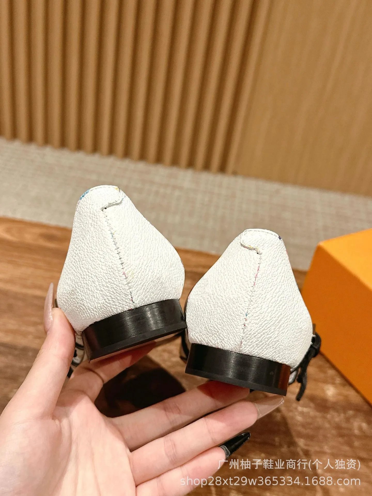 Black Pointed-Toe Mary Jane Flats with Double Strap and Ring Buckle - 4
