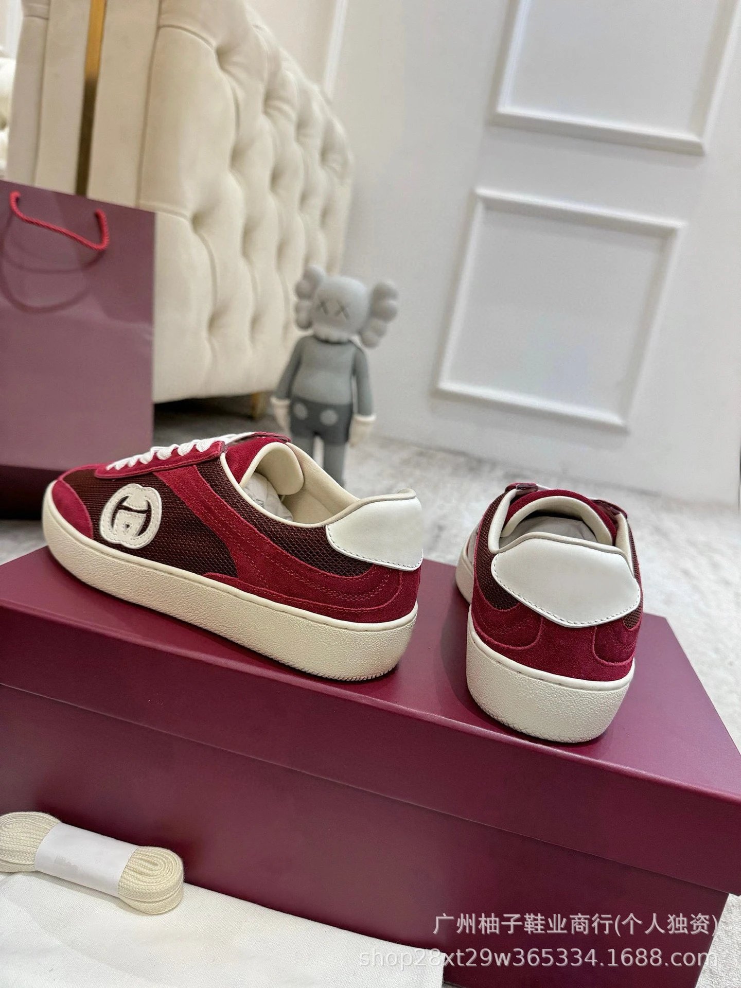 Gucci Rhyton Low Blue Beige Mesh Sneakers - 3