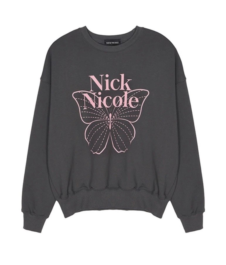 Nick Nicole Butterfly Graphic Sweatshirt Black - 7