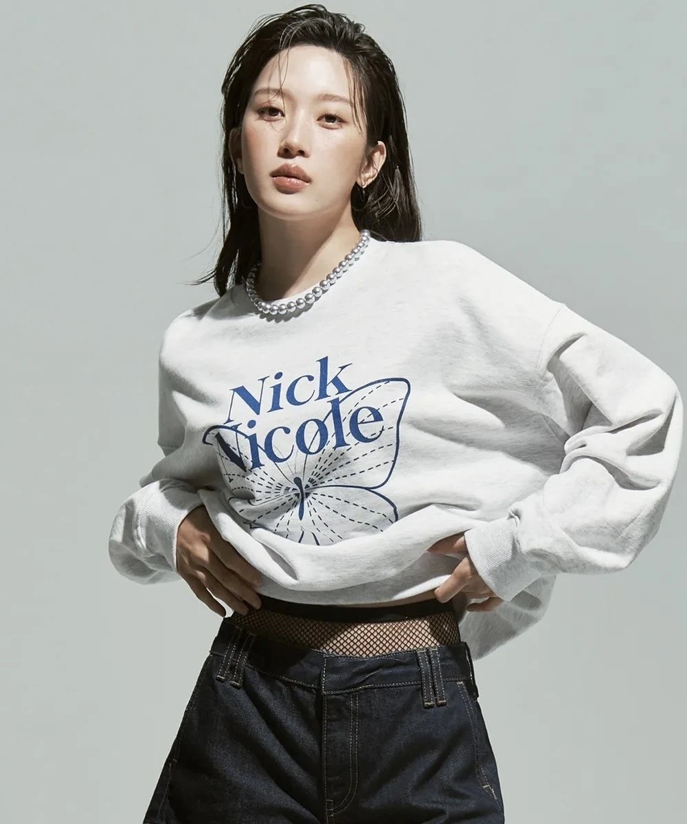 Nick Nicole Butterfly Graphic Sweatshirt Black - 23