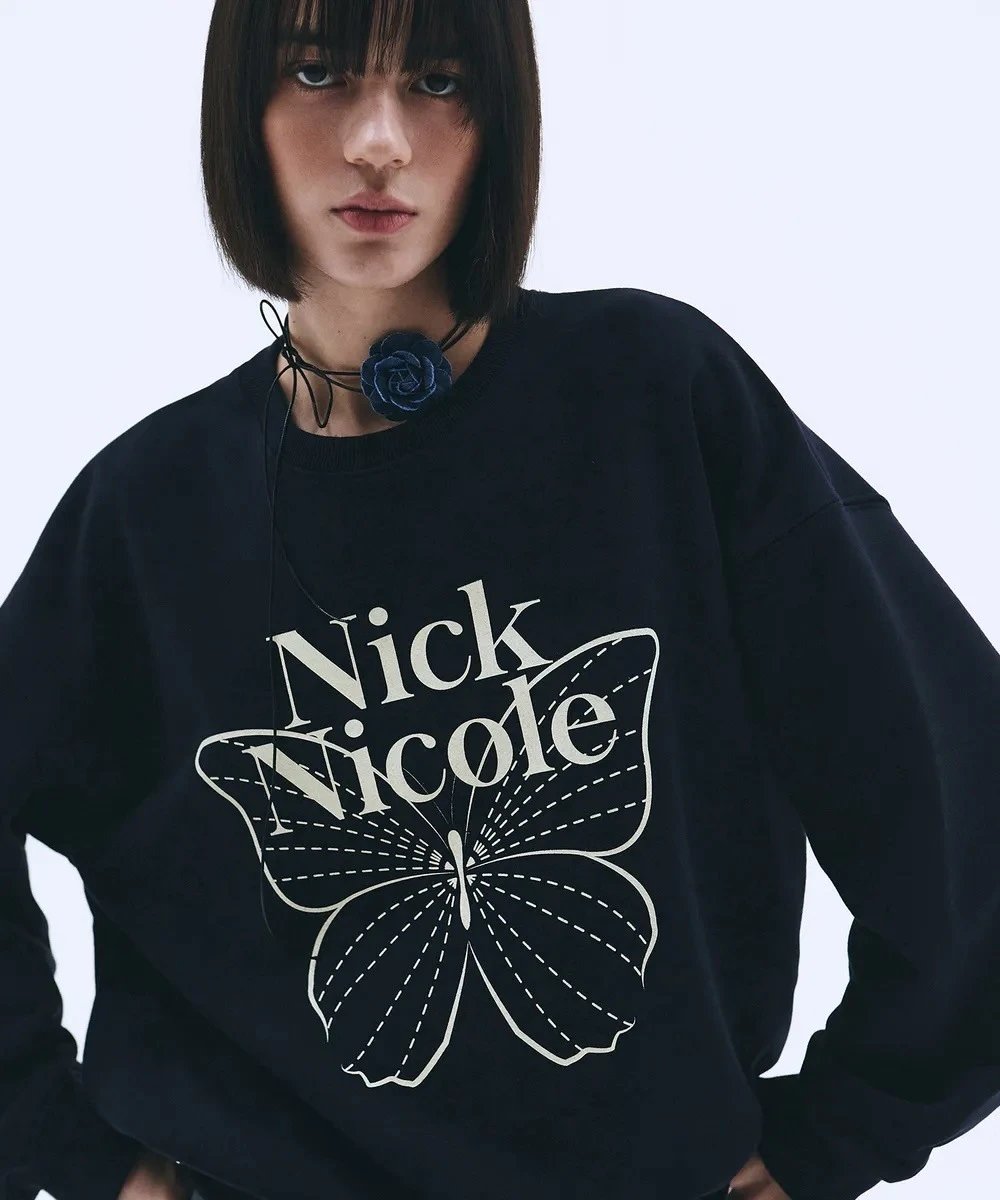 Nick Nicole Butterfly Graphic Sweatshirt Black - 28
