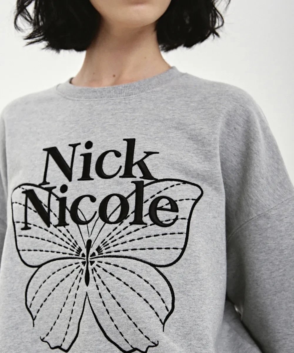 Nick Nicole Butterfly Graphic Sweatshirt Black - 74
