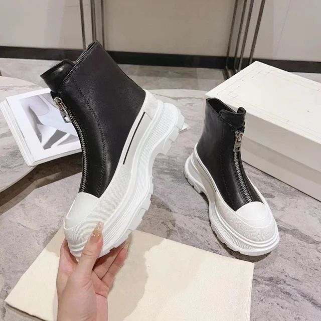Unbranded Boots Front-Zip Chunky Platform Ankle product detail image 5