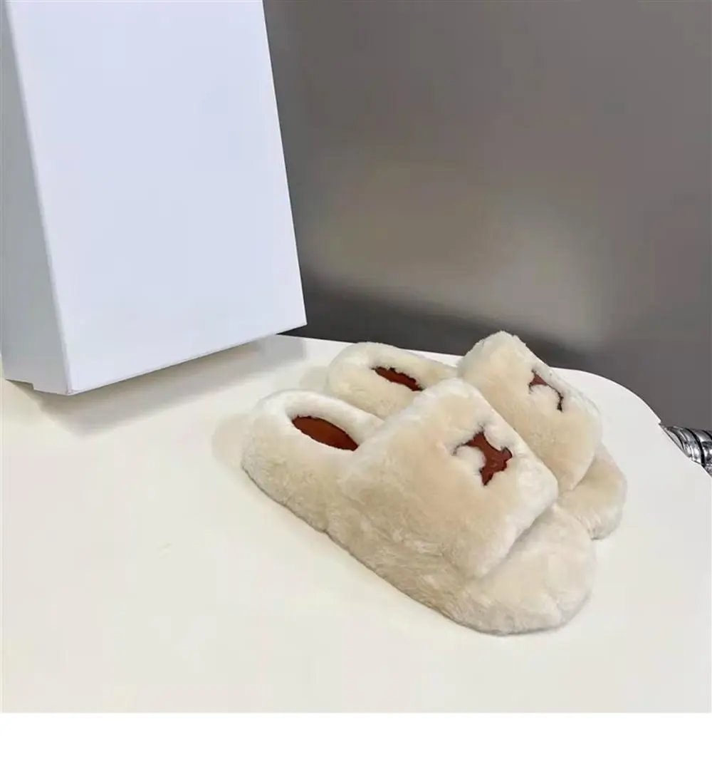 UGG Fluff Slide Beige Faux Fur Slippers - 9
