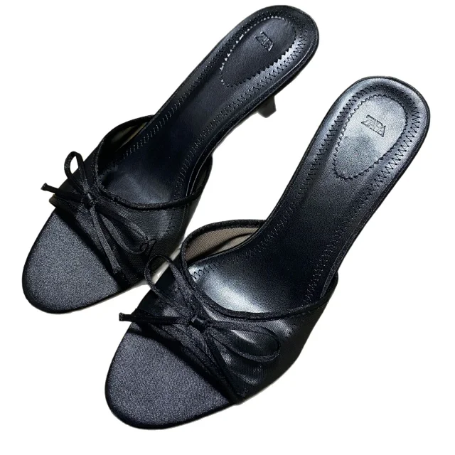 Zara High Heels Open-Toe Bow Mule product detail image 4