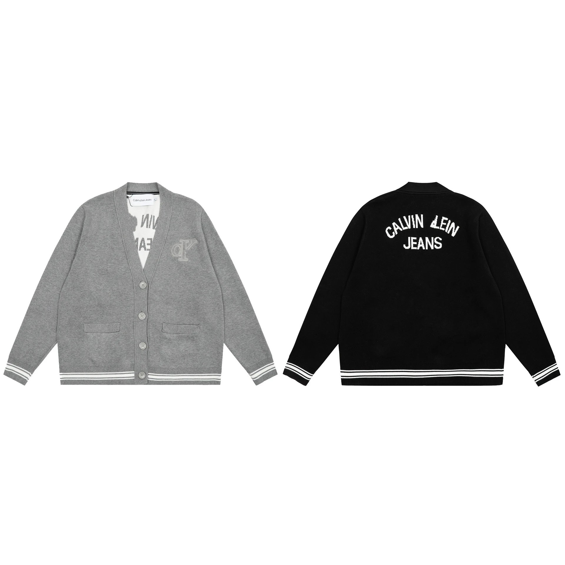 Calvin Klein Jeans Logo-Embroidered Gray Cardigan - 7