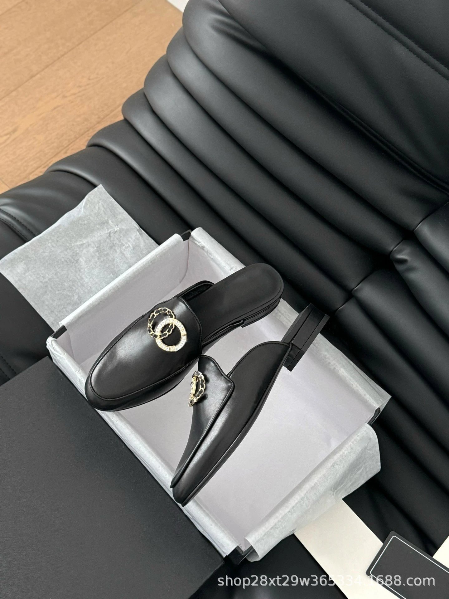 Versace Medusa Chain Loafers Black Velvet Loafers - 5