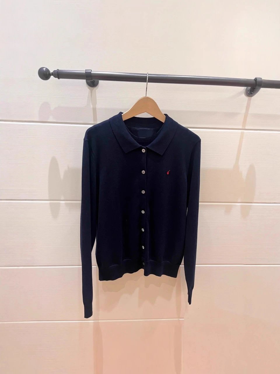 Design Collar Knit Cardigan Beige Cardigan - 6