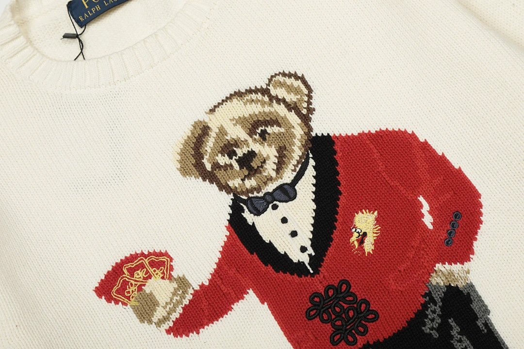 Polo Ralph Lauren Bear Knit Sweater Red - 20