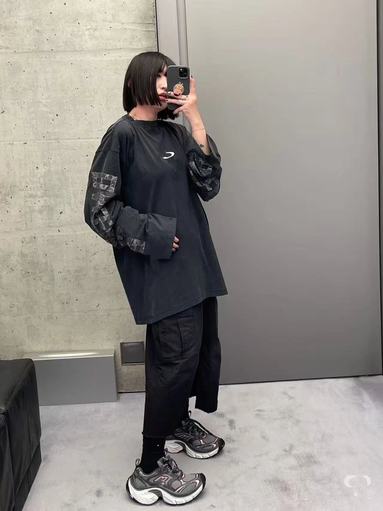 GRA Long Sleeve T-Shirt Black Washed - 4