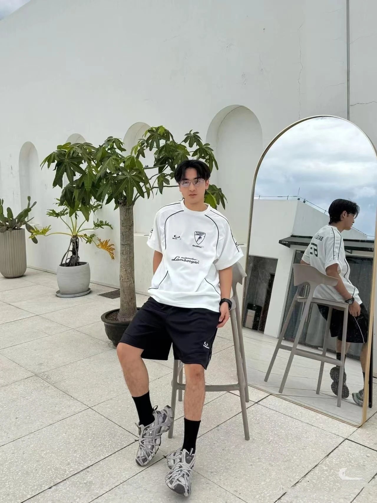 Balenciaga AG Logo Jersey White - 4