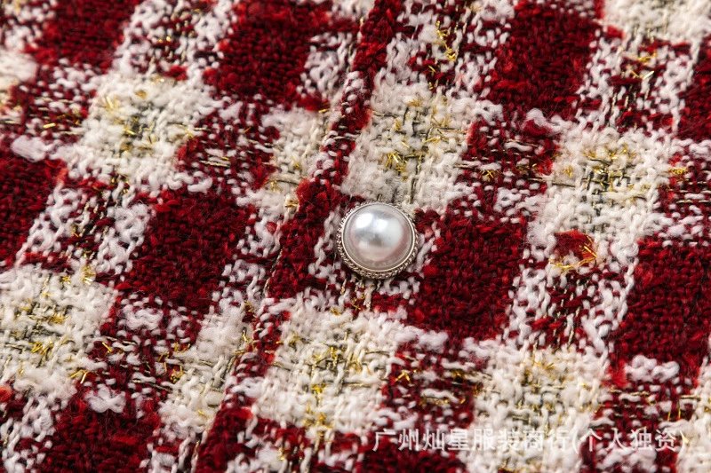 GRA Love Is Good Pearl-Embroidered Plaid Shirt Blue Beige - 21