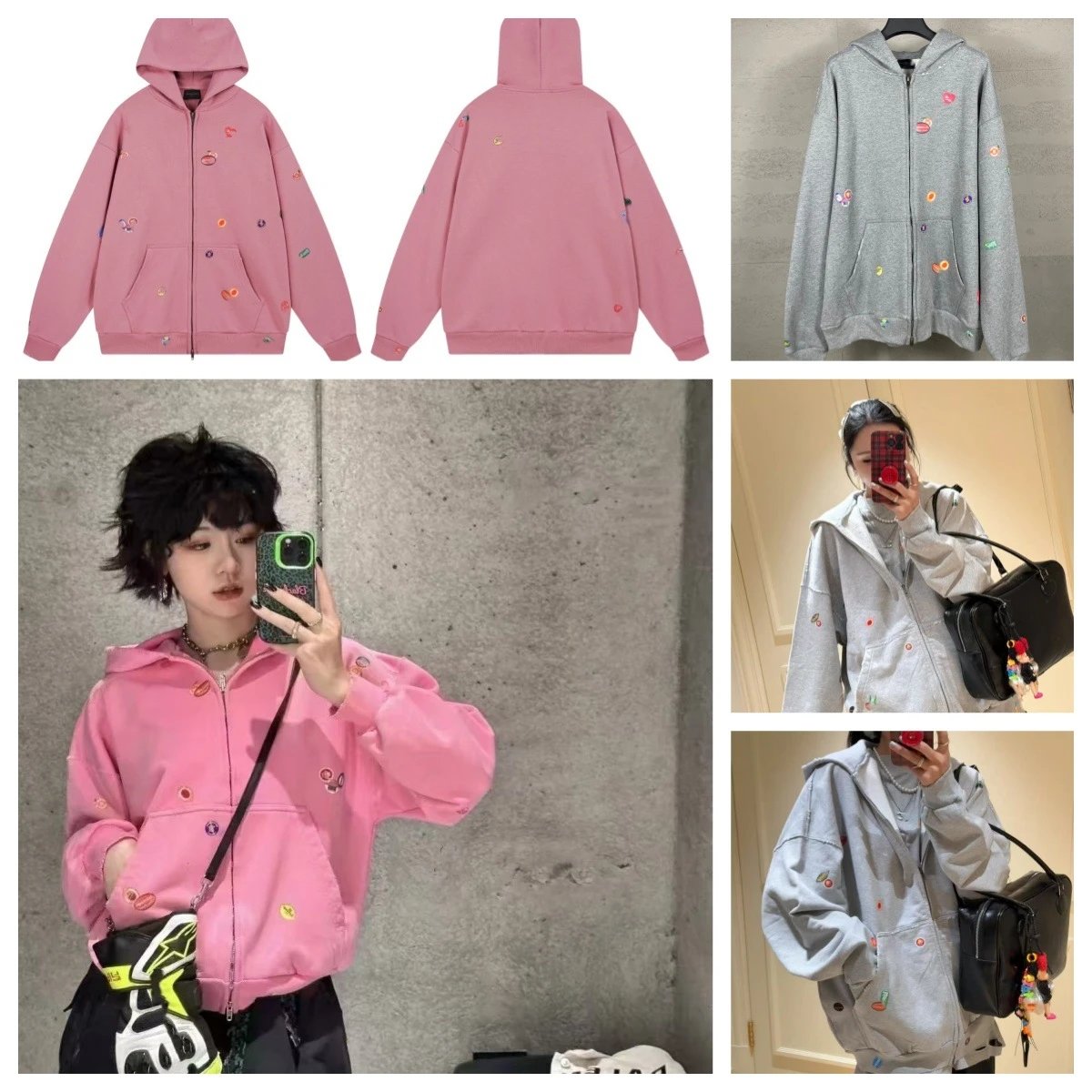 Gallery Dept. Patchwork Hoodie Gray - 3