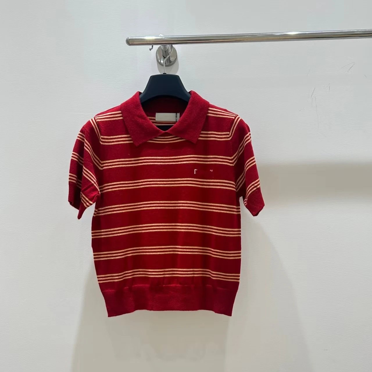 GRA Striped Knit Polo Teal - 5