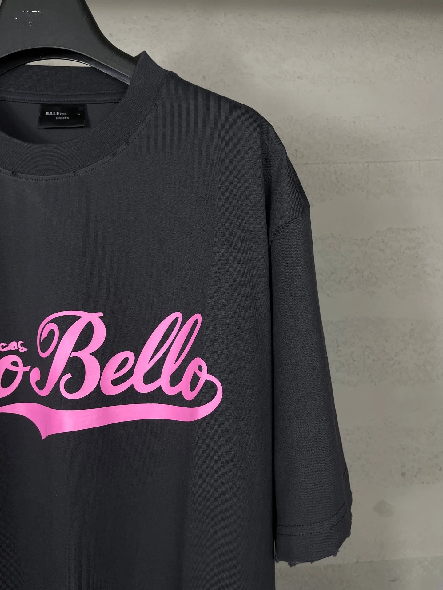 Balenciaga Ciao Bello Graphic T-Shirt Charcoal Gray - 14