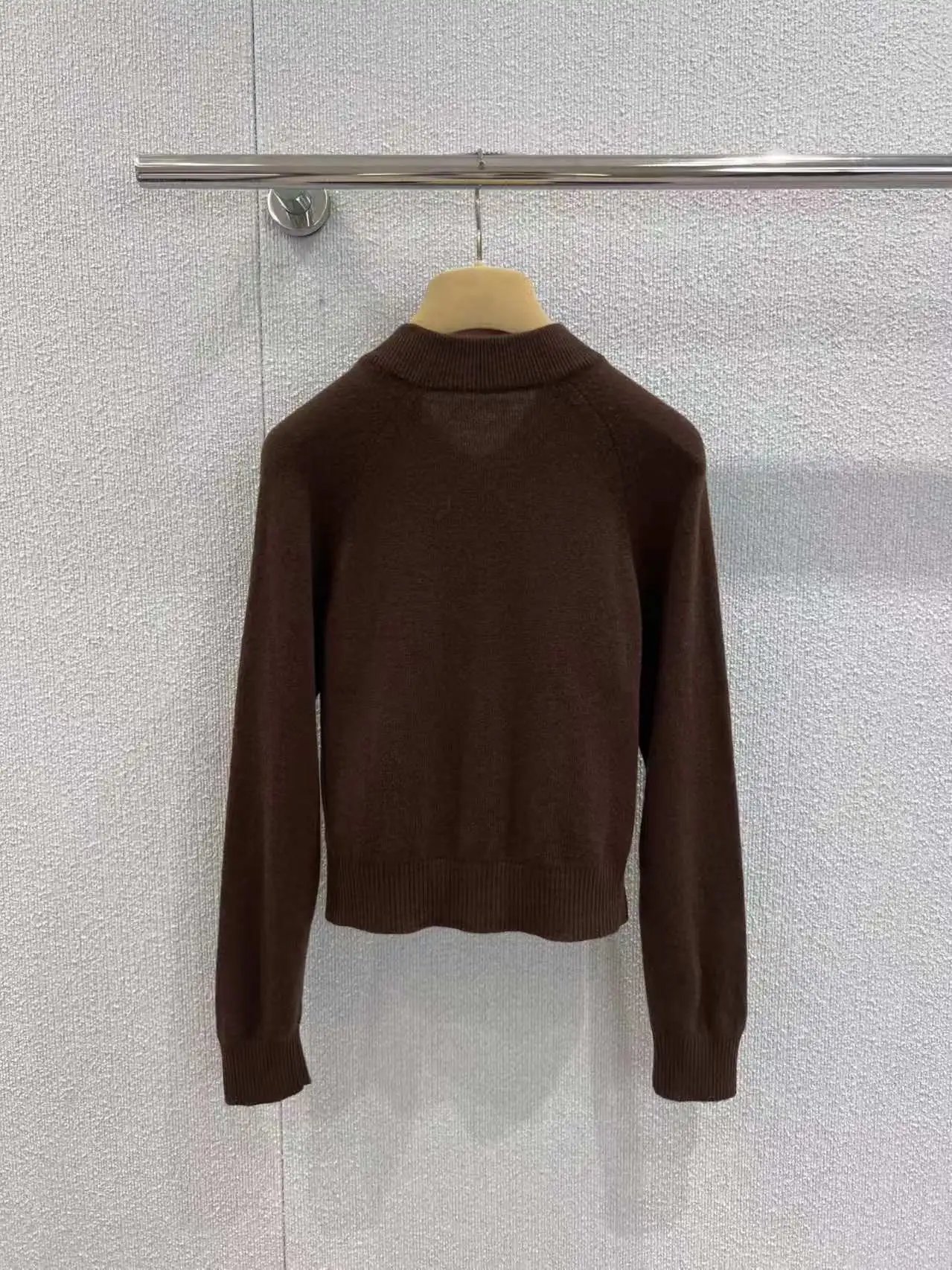 MMY Zip-Up Knit Cardigan Brown - 5