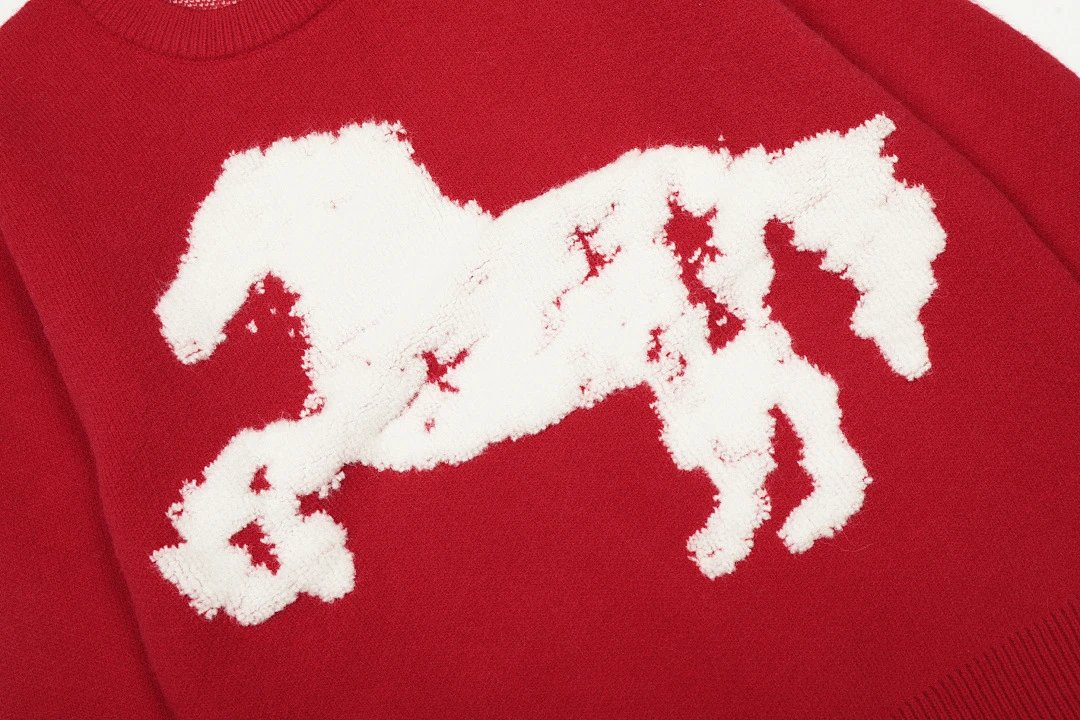 Polo Ralph Lauren Horse Motif Red Knit Sweater - 11