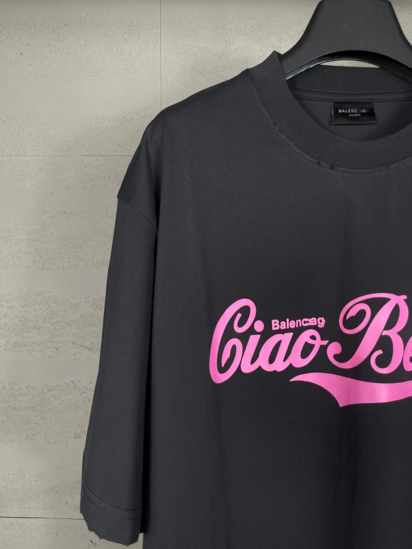 Balenciaga Ciao Bello Graphic T-Shirt Charcoal Gray - 12