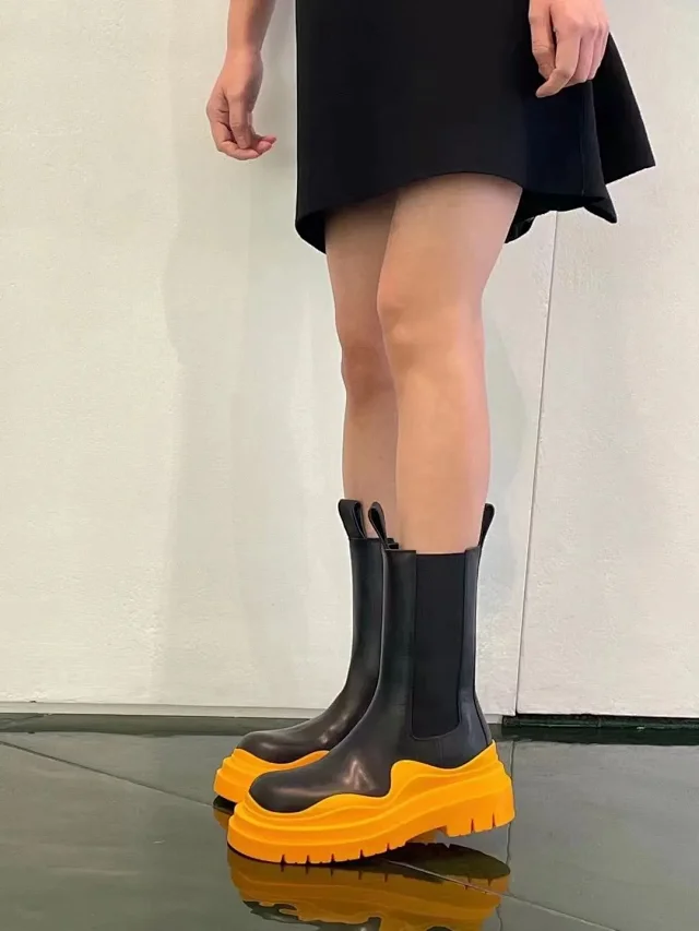 Unbranded Boots Mid-Calf Chelsea Platform with Lug Sole product detail image 3