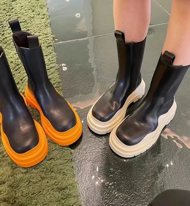 Unbranded Boots Mid-Calf Chelsea Platform with Lug Sole product detail image 5