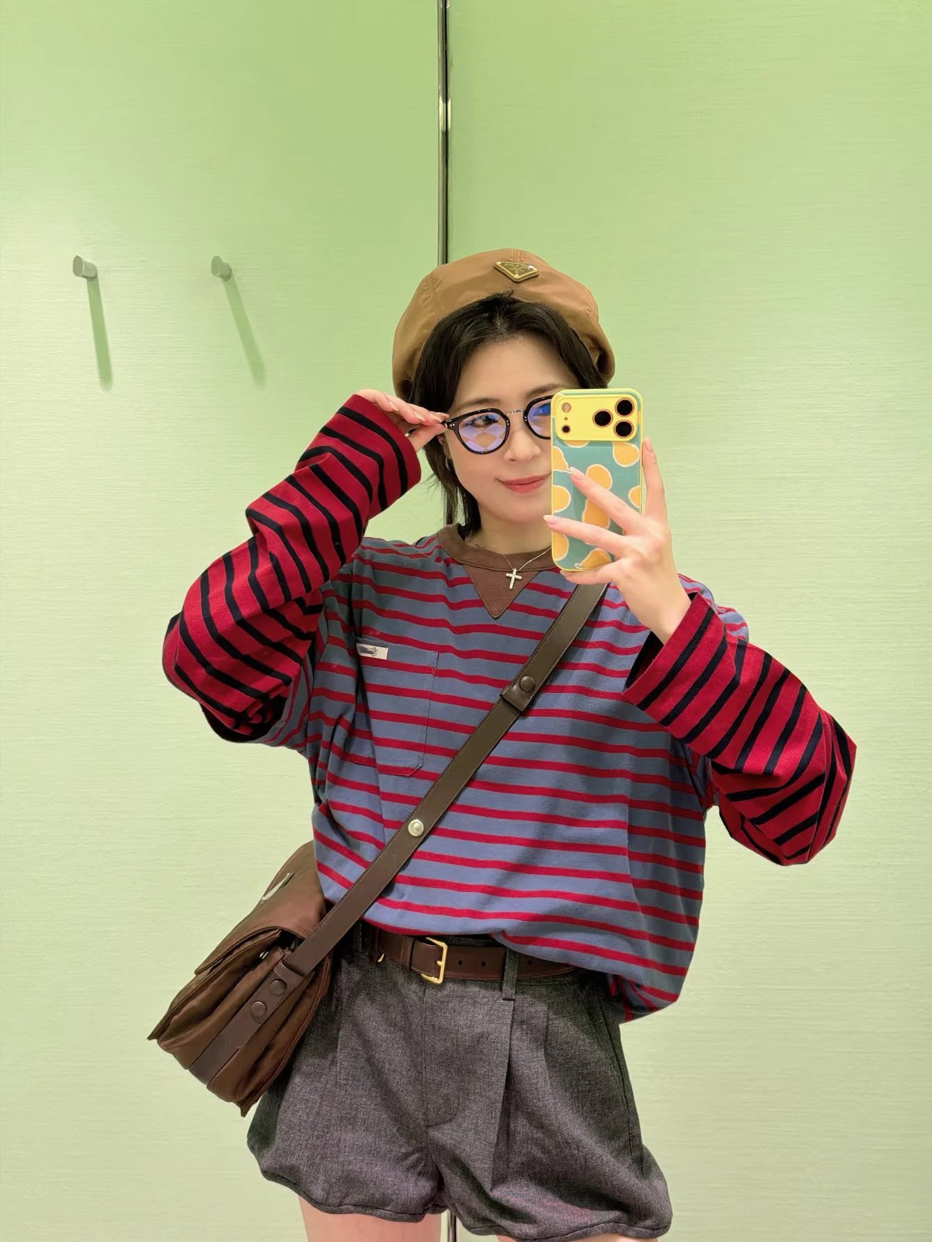Gallery Dept. Striped Pocket T-Shirt in Red and Periwinkle - 7