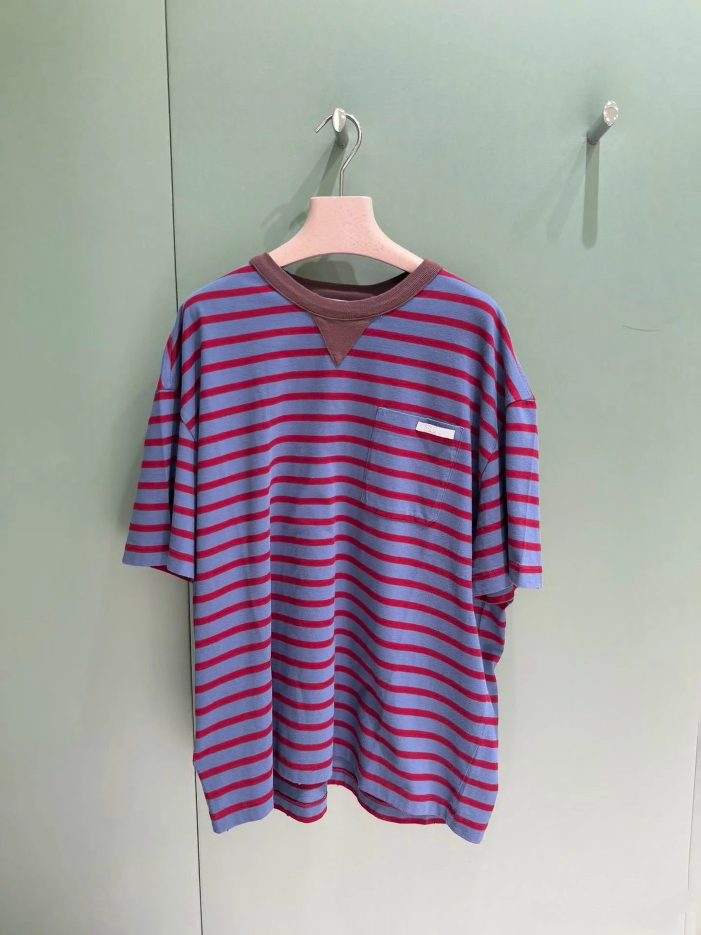 Gallery Dept. Striped Pocket T-Shirt in Red and Periwinkle - 2