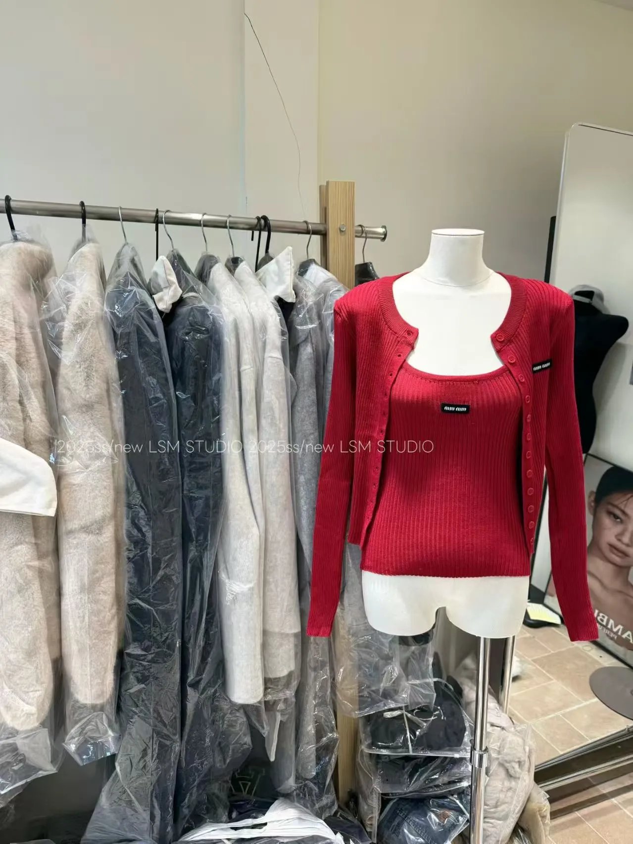 Miu Miu Ribbed Knit Cardigan and Camisole Set White - 9