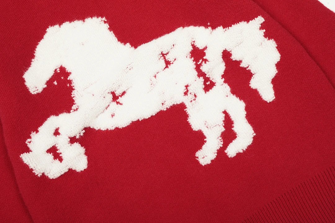 Polo Ralph Lauren Horse Motif Red Knit Sweater - 9