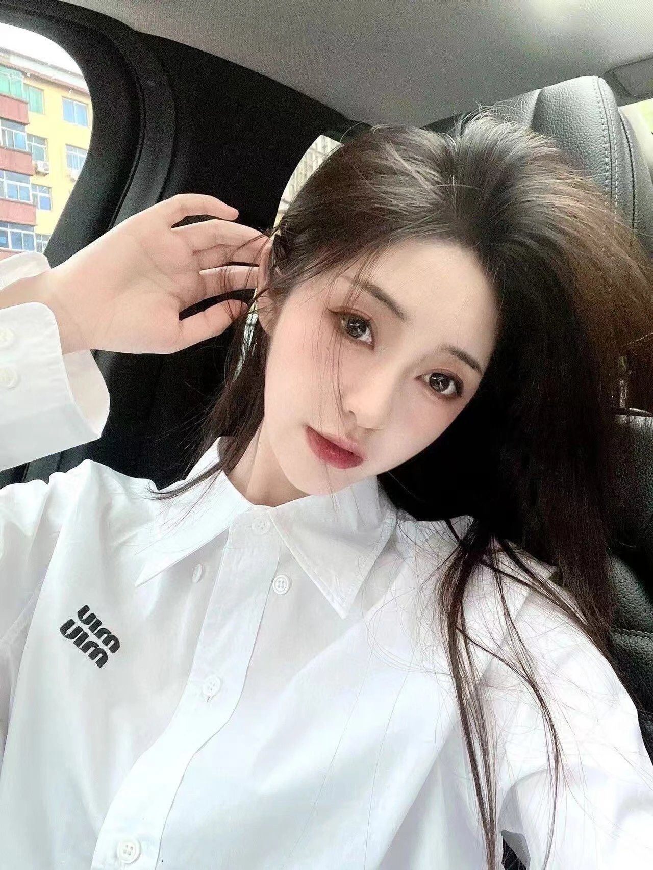 Miu Miu Logo-Embroidered Light Blue Shirt - 5