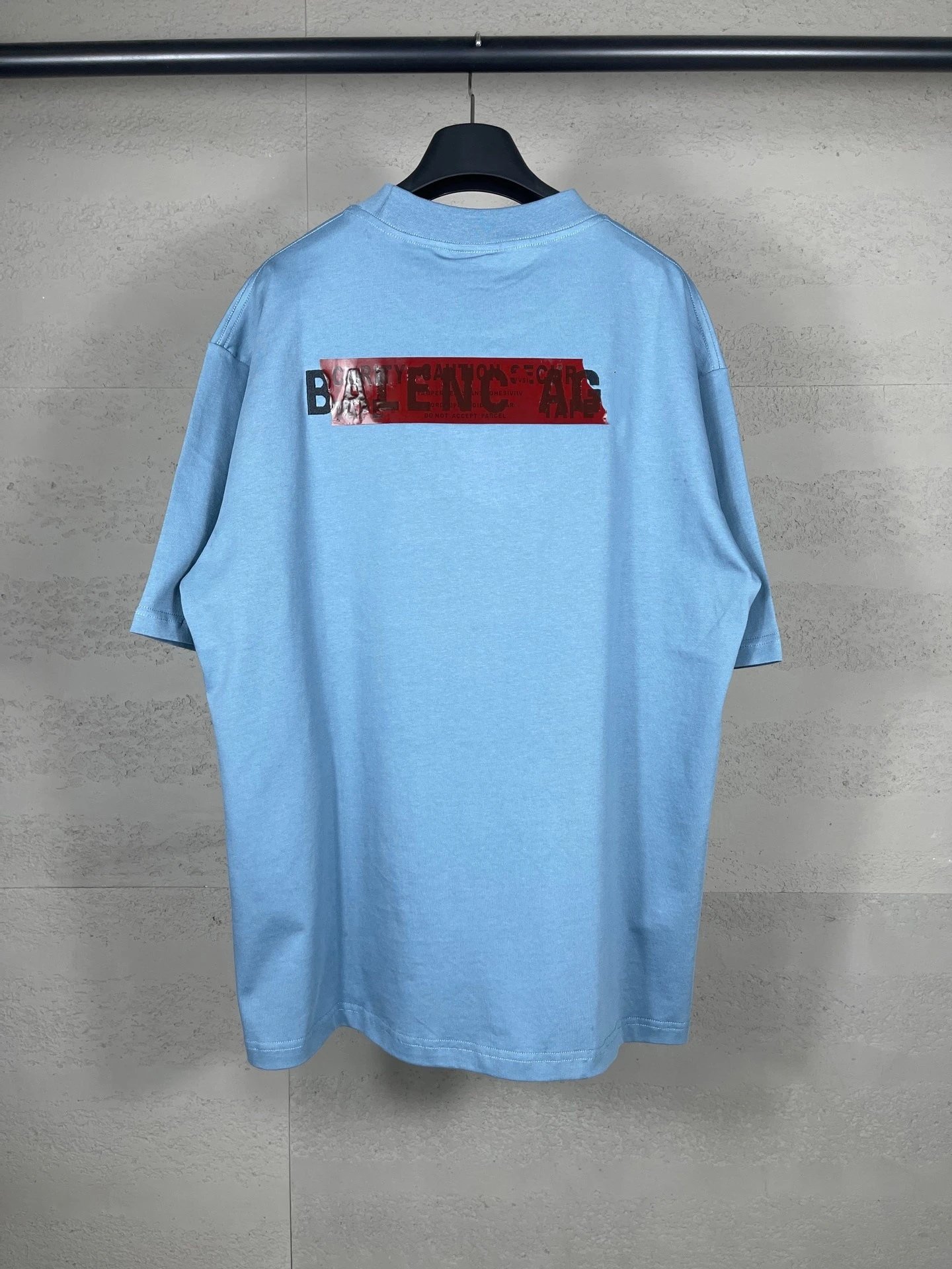 Balenciaga Logo Patch T-Shirt Light Blue - 9