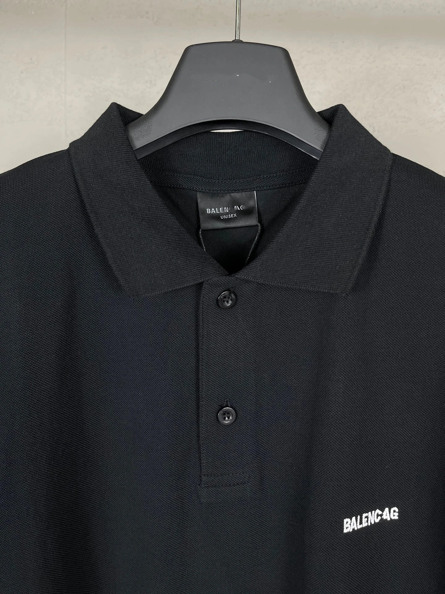 Balenciaga Logo-Embroidered Black Polo - 9