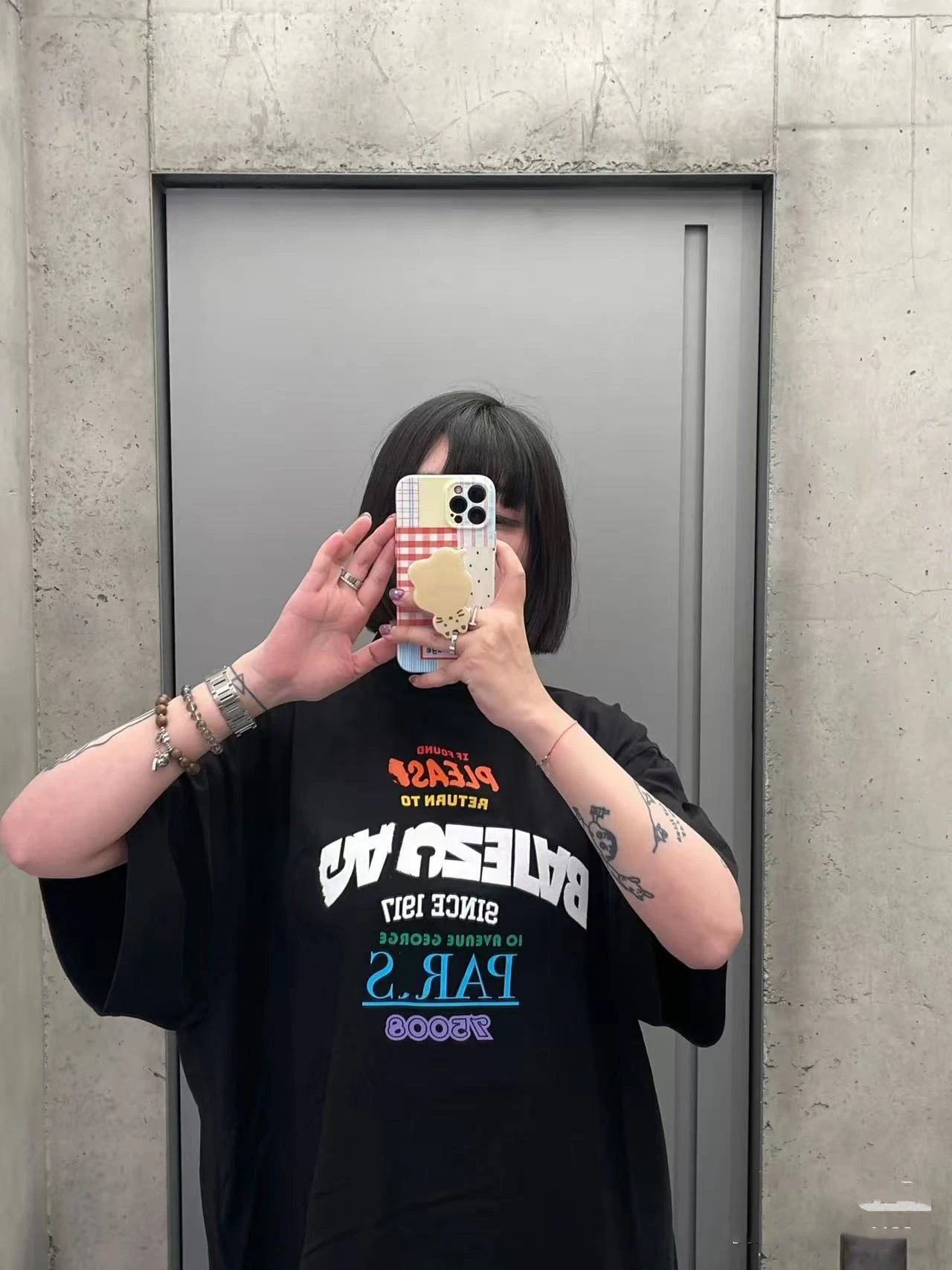 BALENCIAGA 'If Found' Graphic Print Black T-Shirt - 4